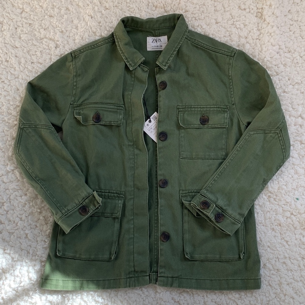 Zara utility jacket in olive green